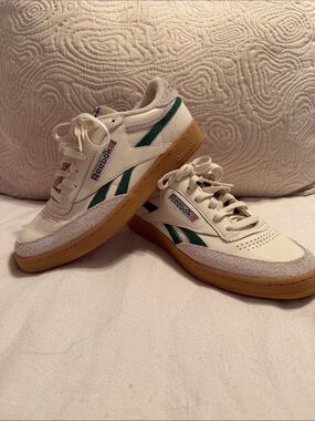 Reebok x Madewell Sneakers in Cream & Green with Gum Sole